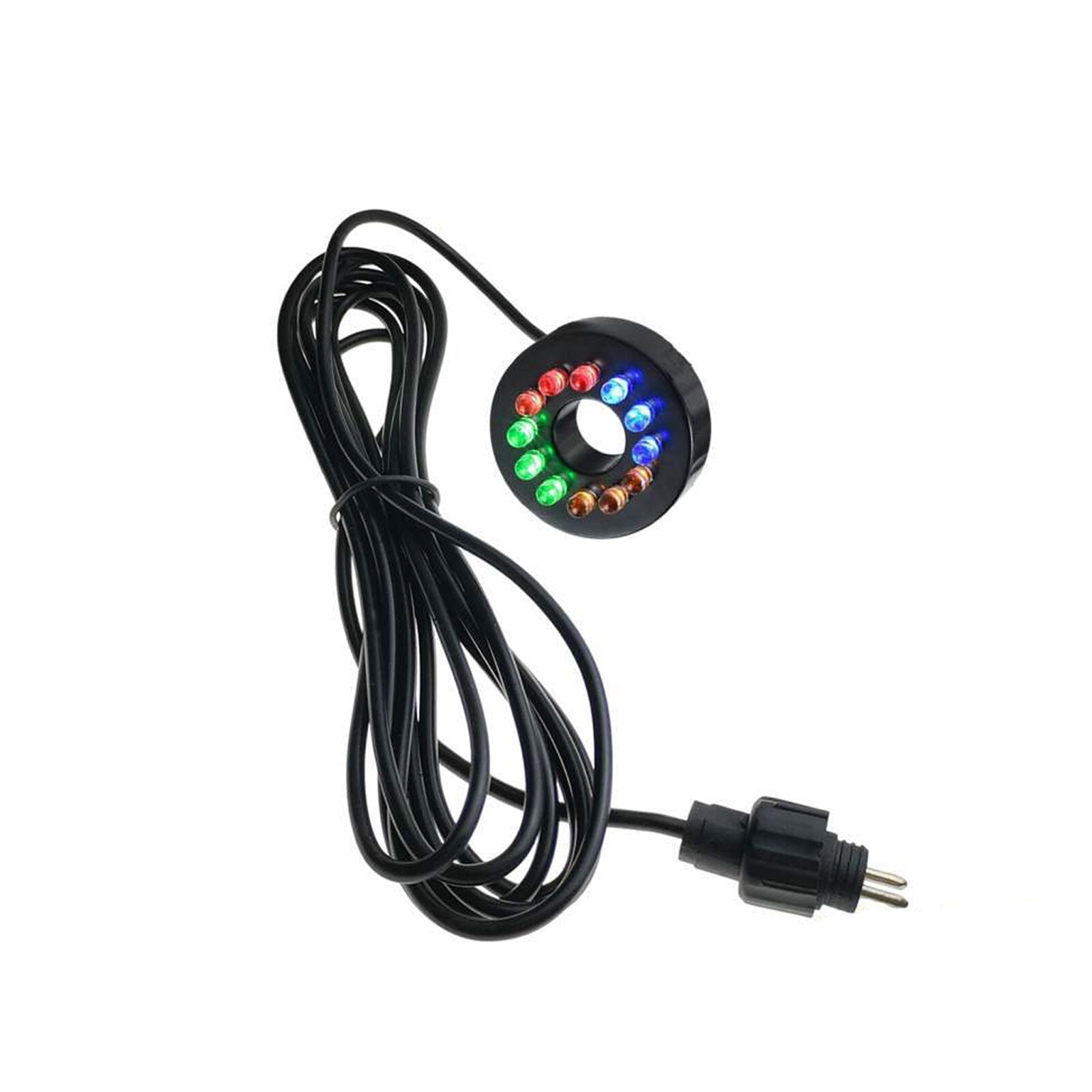 12V Underwater 12-LED Light Ring Submersible Fountain Pond Garden US Adapter