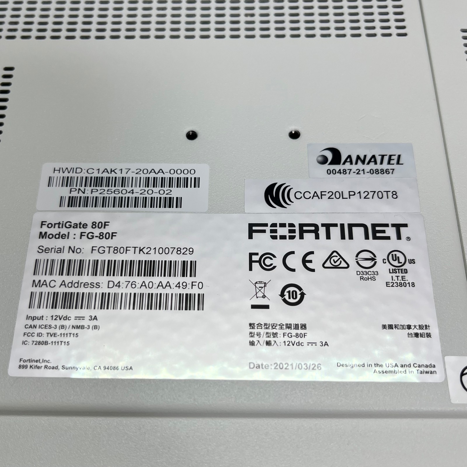 【Select License Term】 Fortinet FG-80F Fortigate-80F Network Security 【1day Ship】