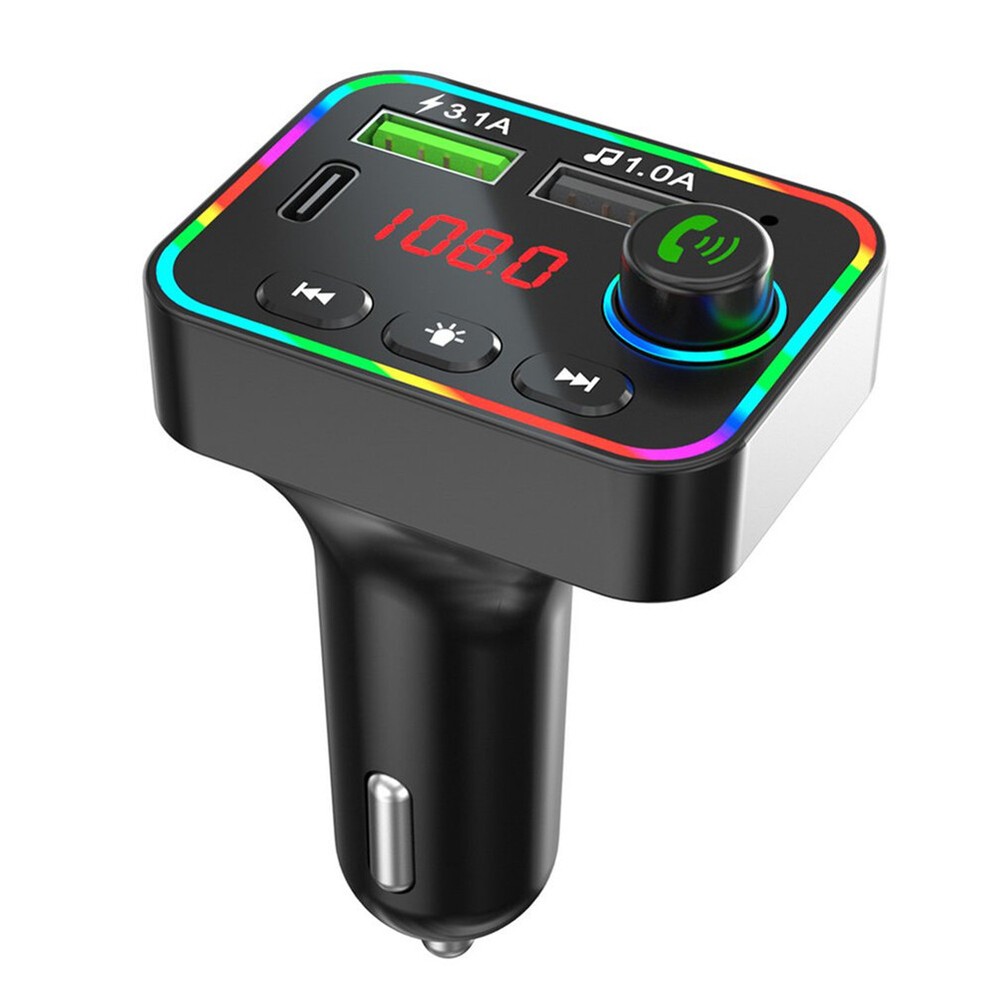 Bluetooth 5.0 Car Wireless FM Transmitter Adapter 2USB PD Charger AUX Hands-Free