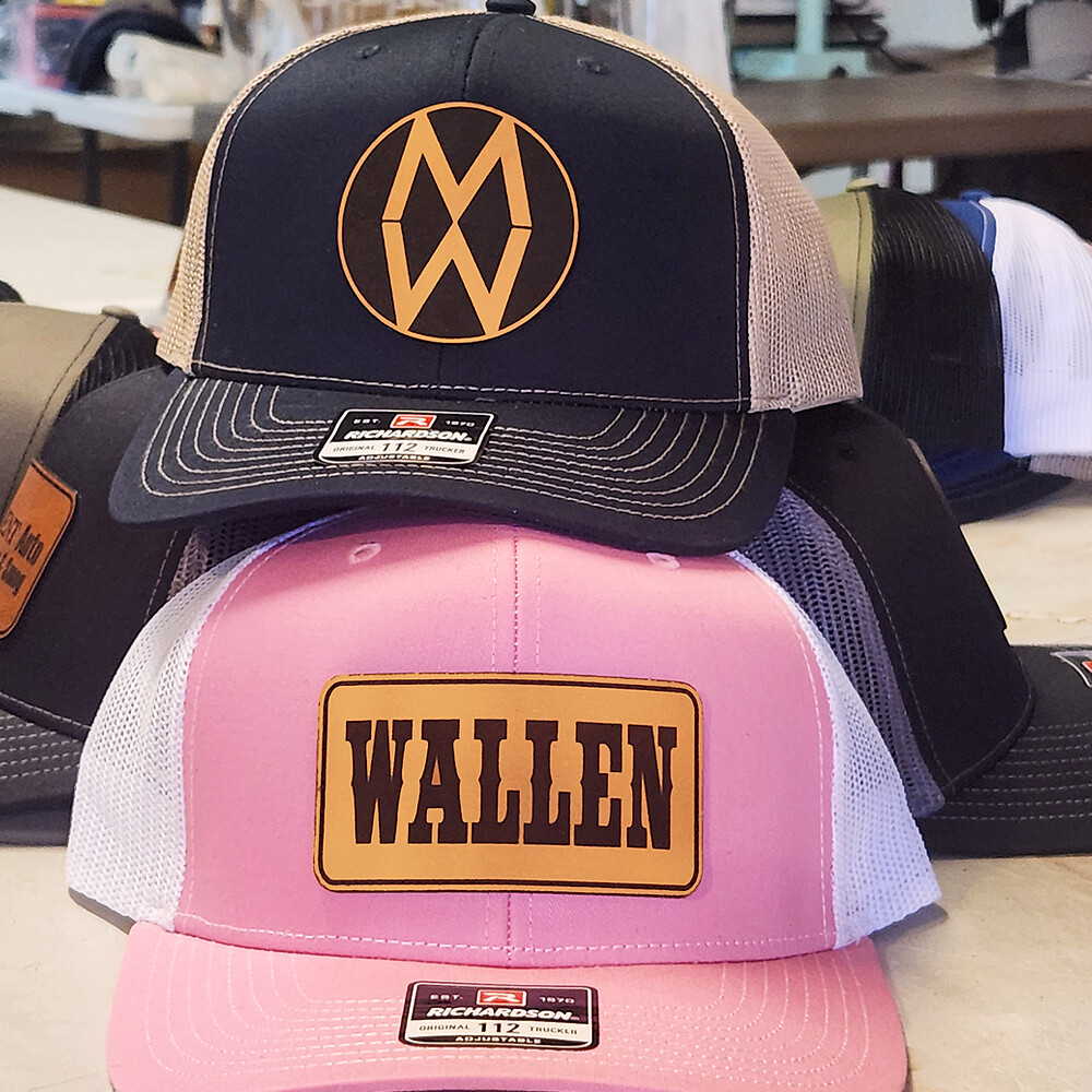 Morgan Wallen Leather Patch Hat, Trucker Hat, Snapback Hat, Richardson 112