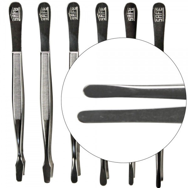 Professional XL Tongs 6" Flat Pointed Tip