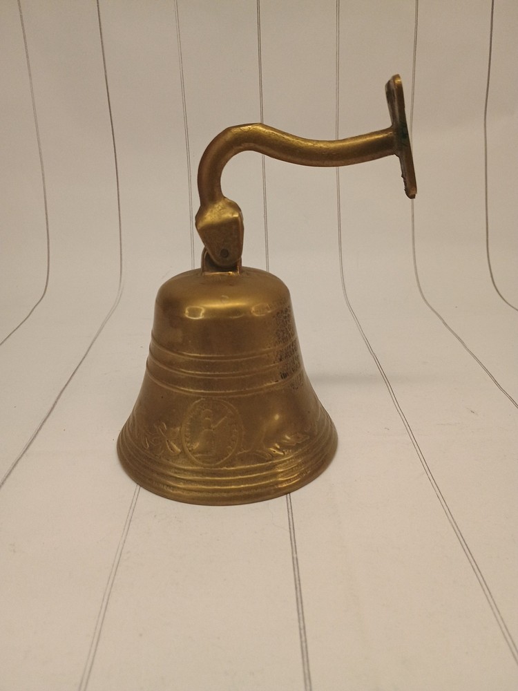 Vintage Solid Brass Wall Mount Dinner Bell Farm School Rustic Antique Style