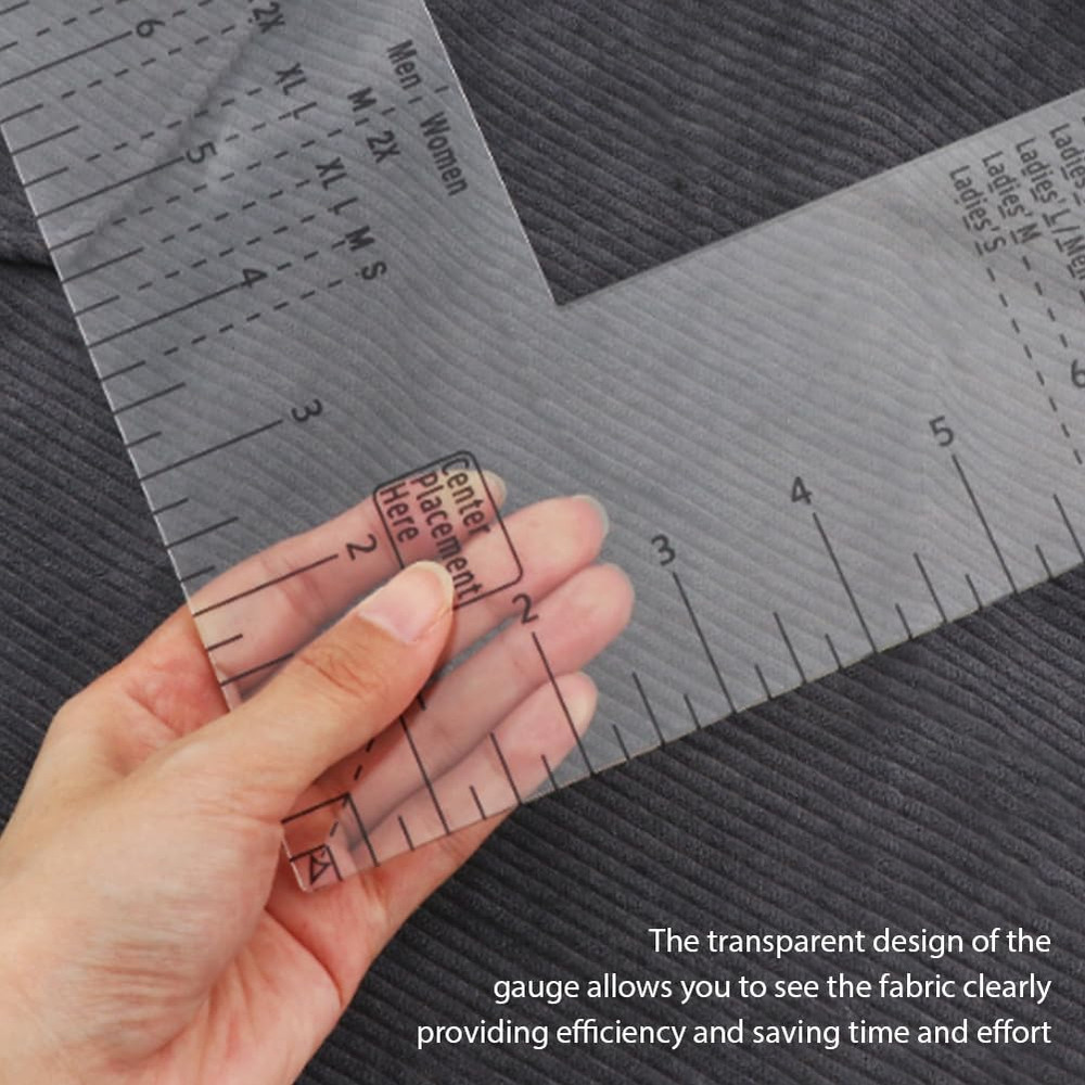 Tshirt Ruler Guide for Vinyl Alignment, Left Chest Logo Placement Tool, Acrylic