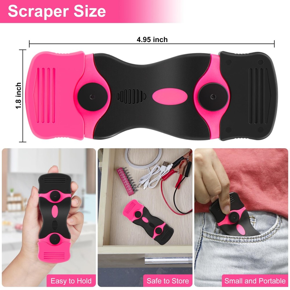 THINKWORK Razor Blade Scraper - Pink 2PCS, Pink-2pack+20pcs