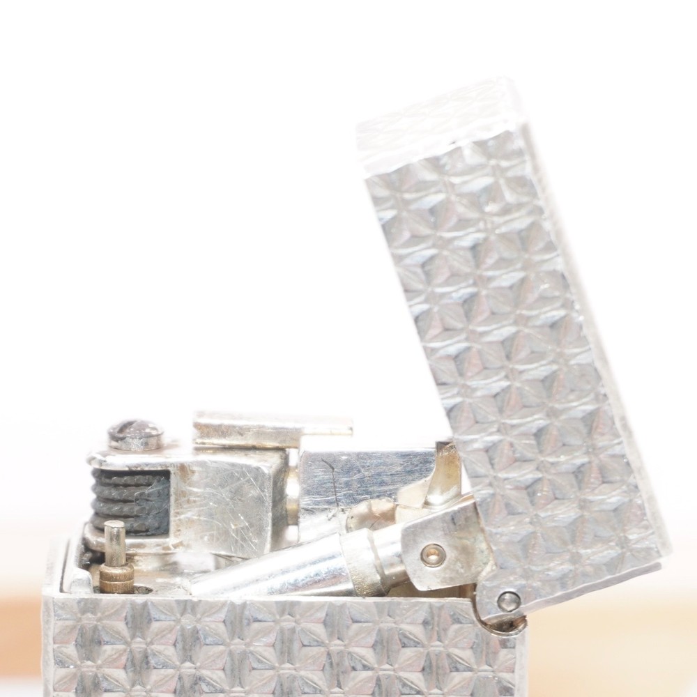 Dunhill Lighter Silver Botanical Pattern_Ultrasonically Cleaned_Working