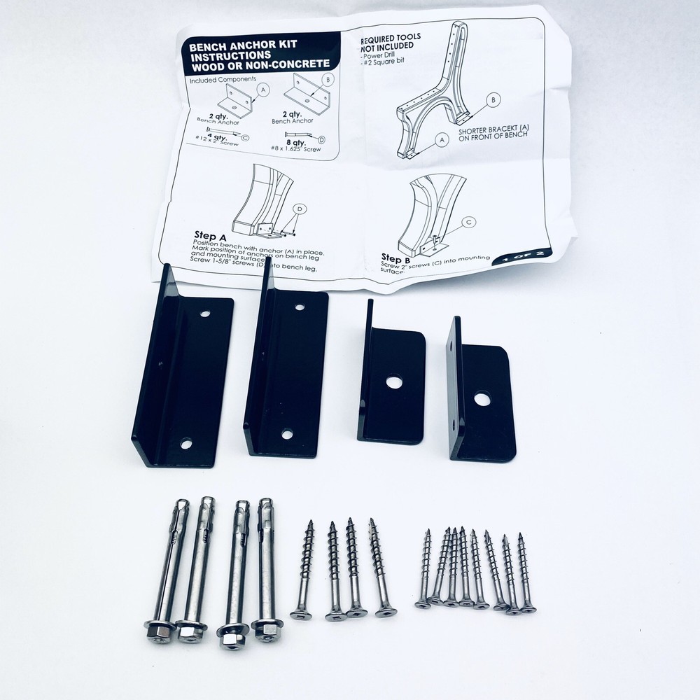 SURFACE MOUNT KIT FOR BENCHES (2) 4.5" & (2) 3" BRACKETS ABC9404
