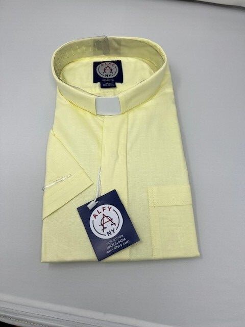 Men's SHORT SLEEVE Premium CLERGY Shirts ,CATHOLIC, PRIEST shirts 100% COTTON