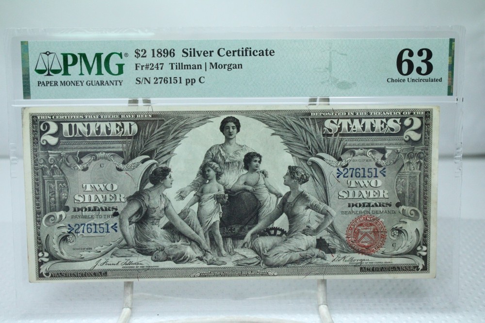 1896 $2 Silver Certificate note Fr#247 PMG 63 #6151