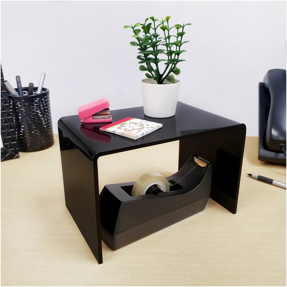 Plymor Black Acrylic Small Rectangular Display Riser, 5" H x 7.5" W x 5" D
