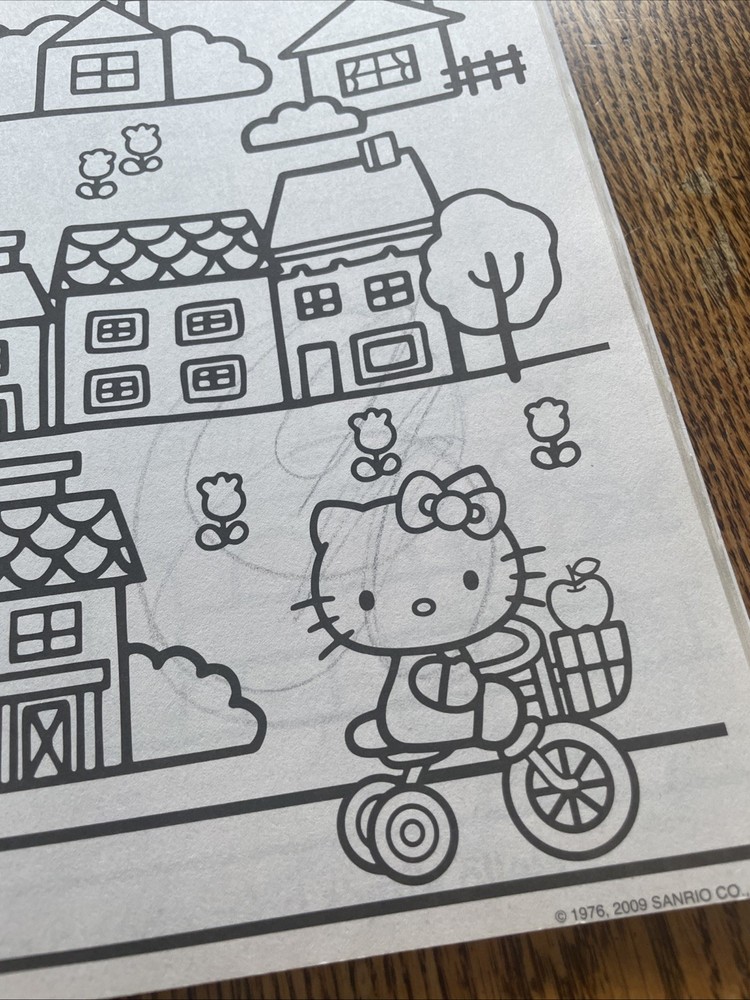 Hello Kitty Coloring and Activity Book & Vtg Notepad/Envelope - g4