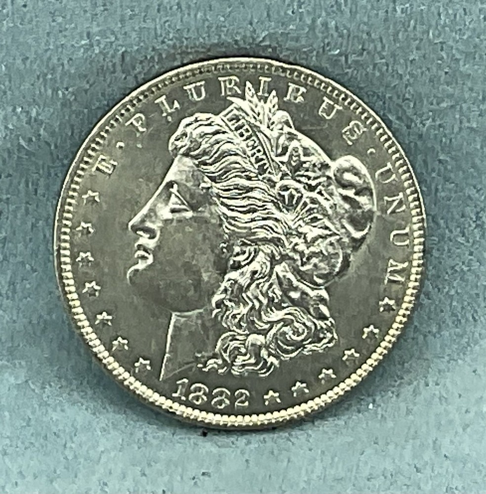 1882-O Morgan Silver Dollar, in Uncirculated condition
