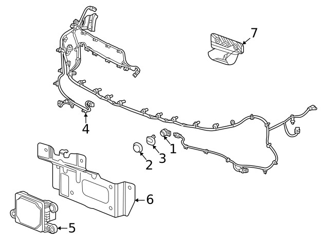 Genuine GM Front Object Alarm Sensor Wiring Harness 84813516