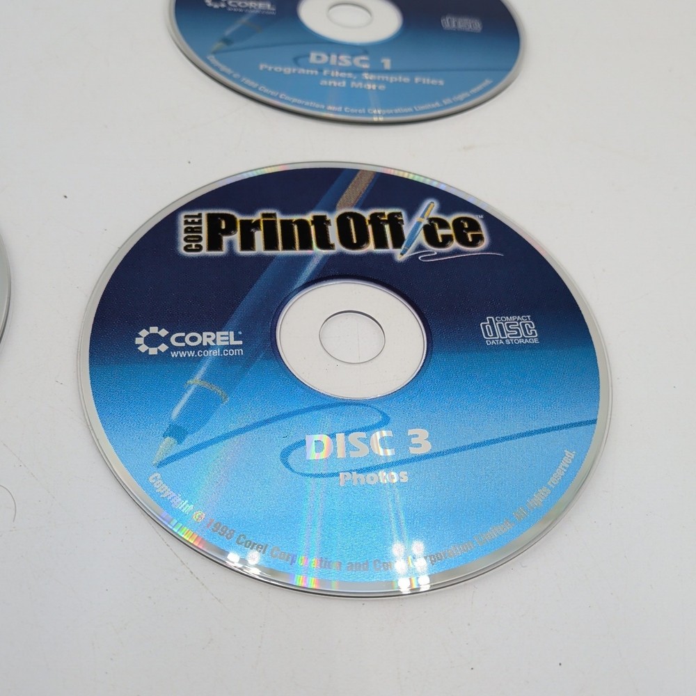 Corel Print Office PC CD-ROM Software Complete With All 3 Discs