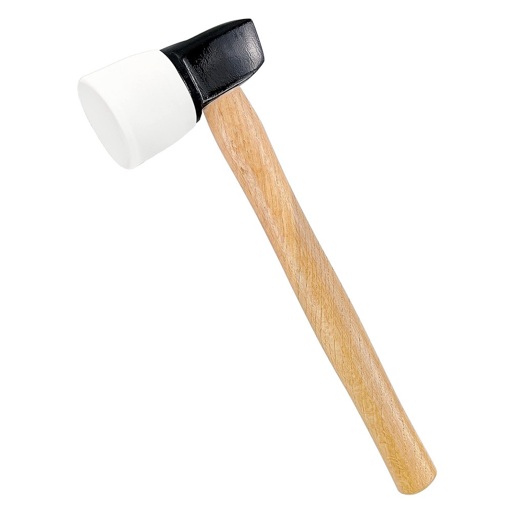 White Rubber Flooring Mallet with Replaceable Head,Non-Marring Head, Wood Han...