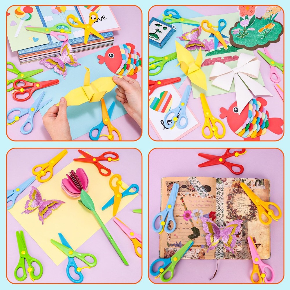 Scissors, 8PCS Blunt Tip Training Safety Scissors Stocking Stuffer for & Chil...