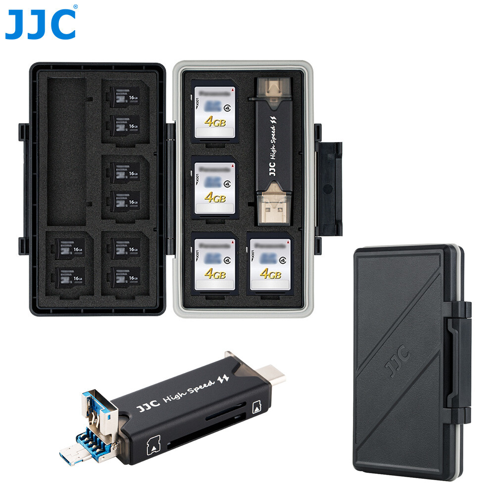 Memory Card Case Storage Holder + USB 3.0 Card Reader fits 8 SD SDXC SDHC Cards