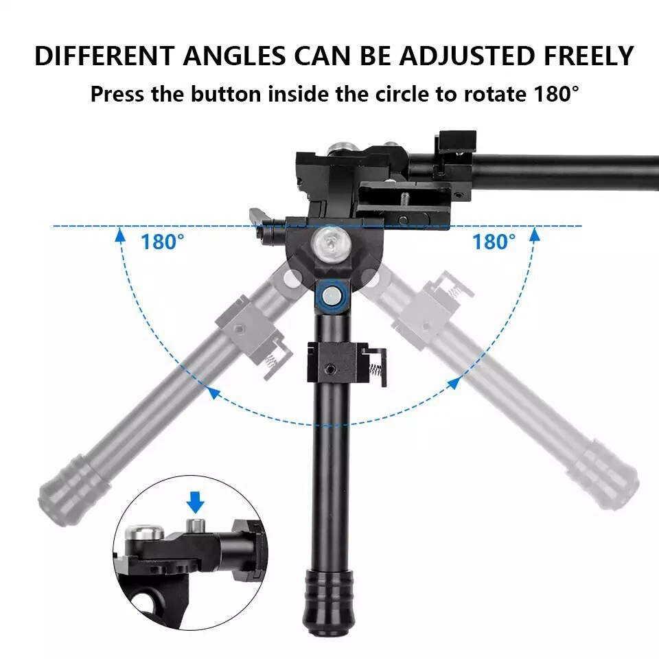 Foldable V8 V9 V10 Rifle Bipod with Picatinny Rail Mount Adapter Adjustable Leg