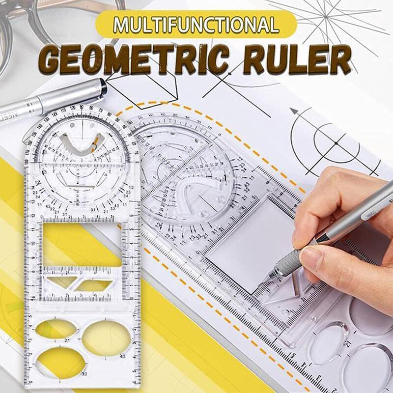 Multifunctional Ruler Geometric Drawing Template Measuring Drafting Tools NEW