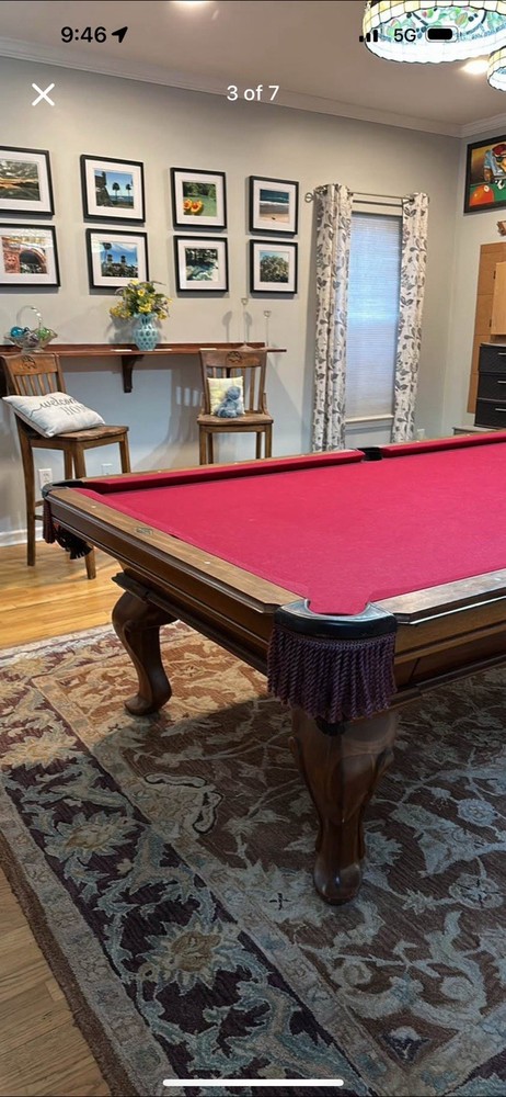 Peter Vitale Pool Table 9 Foot Billiard Table with Felt Cloth