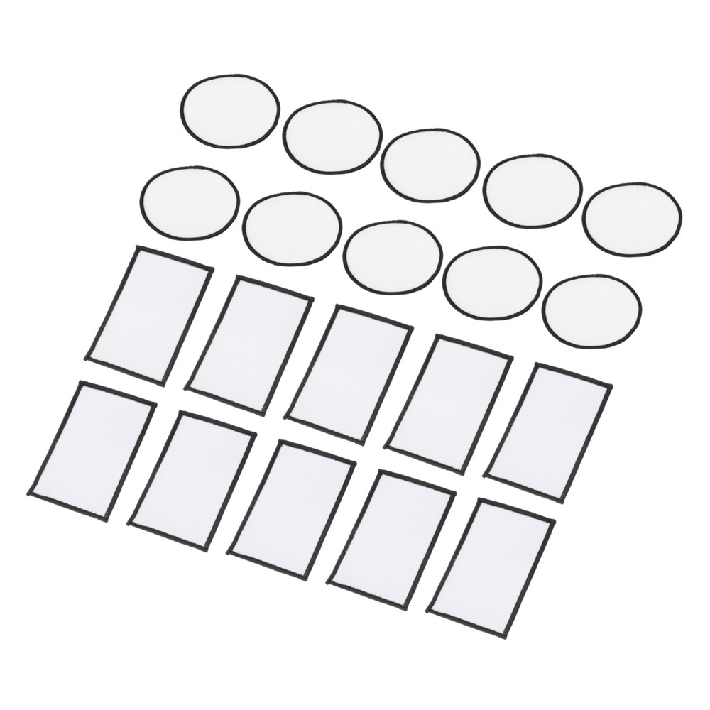 20pcs Sublimation Patch Blank, Fabric Iron-on White with Black Border