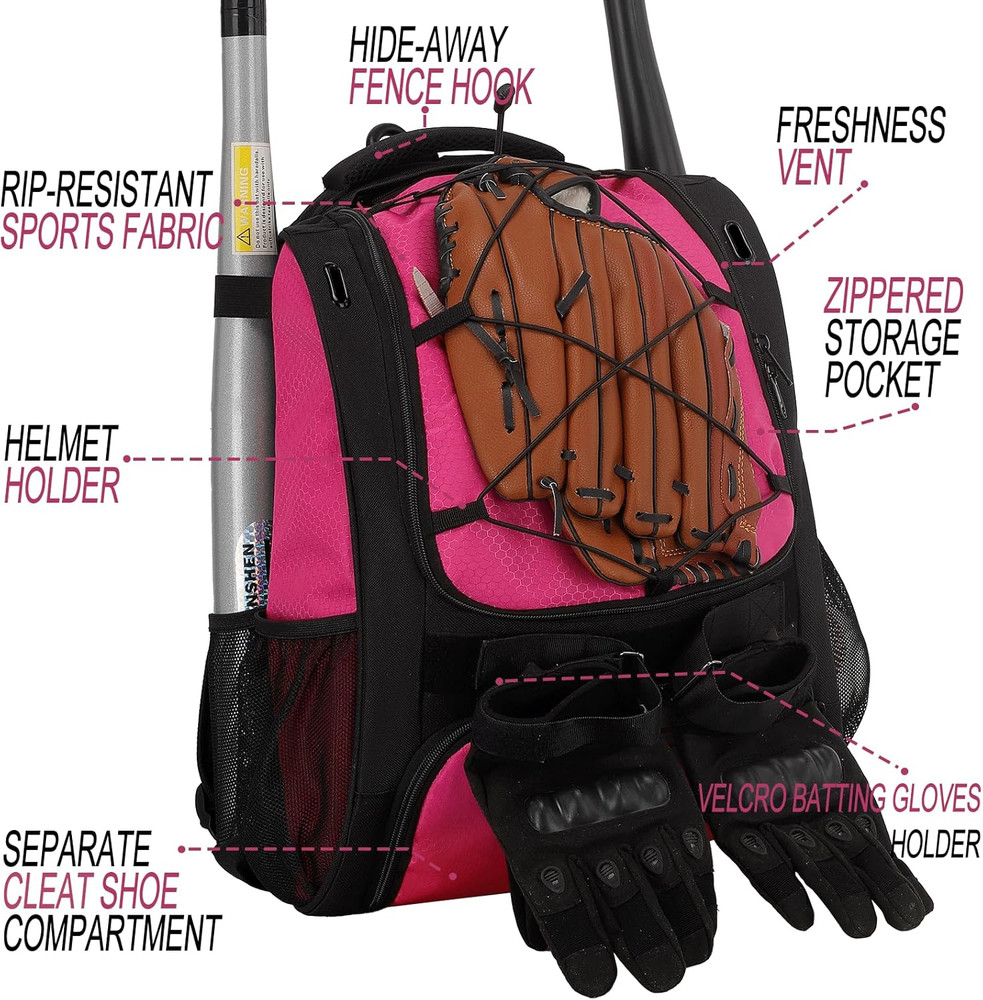 Baseball Bag-Baseball Backpack Holder for Baseball, Large Main Compartment,Softb