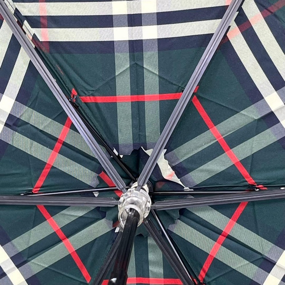 Burberry Nova Check Foldable Umbrella Compact Green Authentic Genuine
