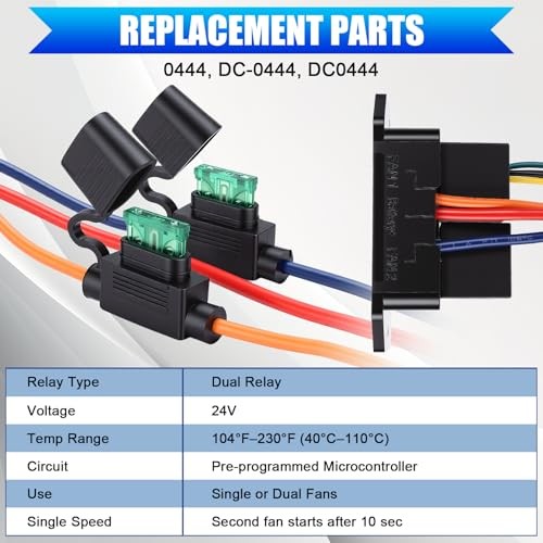 Digital Electric Radiator Fan Controller Switch Kit, Adjustable DC24V