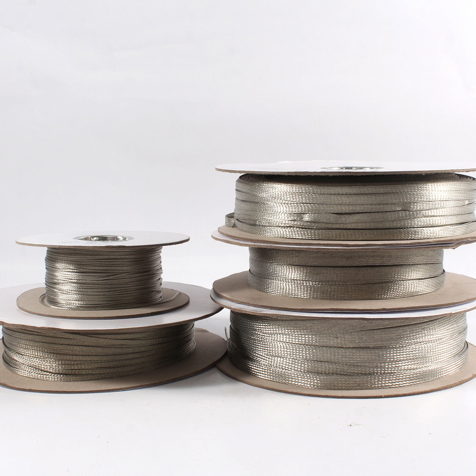 Wire Shielding Braid Ground Strap Tinned Copper Metal Cable Sleeve Mesh Flat Lot