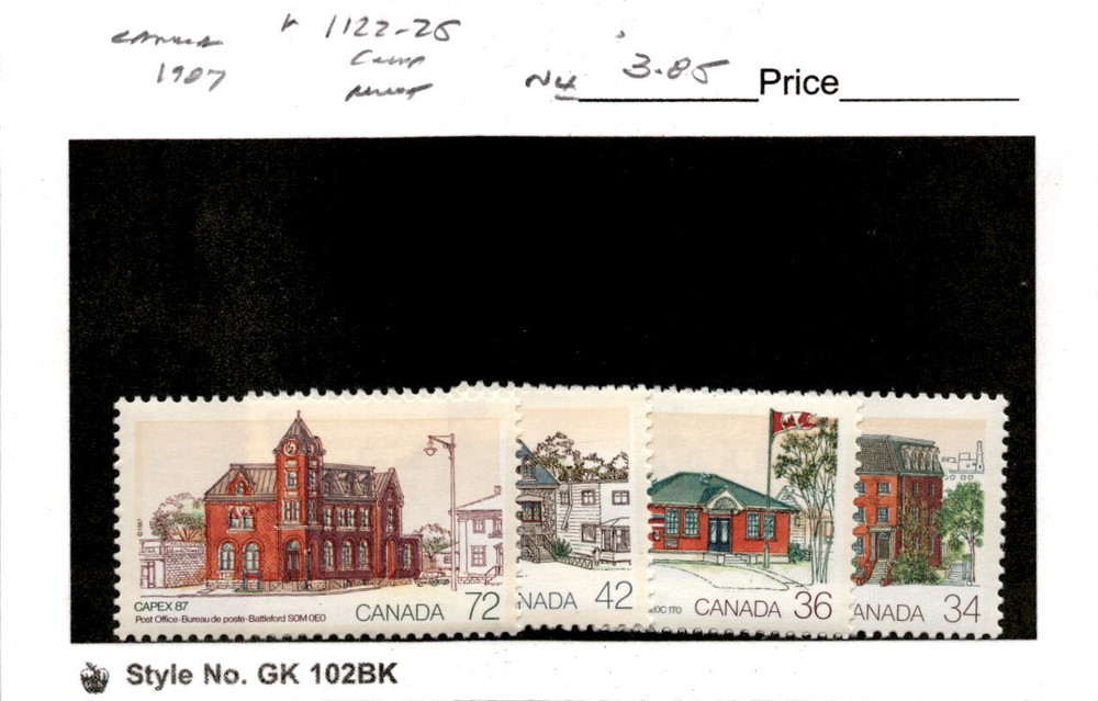 Canada, Postage Stamp, #1122-1125 Mint NH, 1987 Architecture (AE)