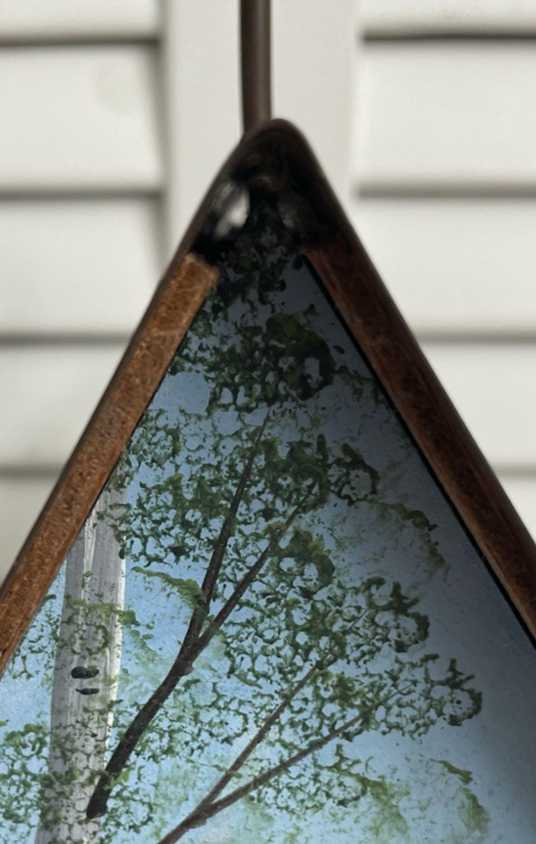 Vtg Hand Painted Birdhouse Copper Roof Polly's Perch similar 'The Art Dept' 1996