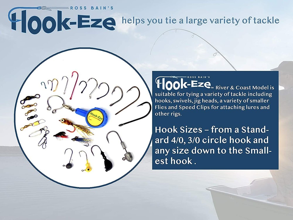 Hook Eze Quick Knot Tool For Fast Hook Tying & Smart Hook Cover