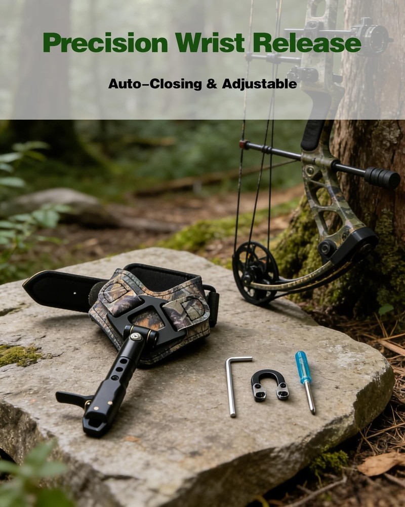 NovaSpark Archery Compound Bow Release Aids Trigger 360 Adjustable 3-Stage Stem
