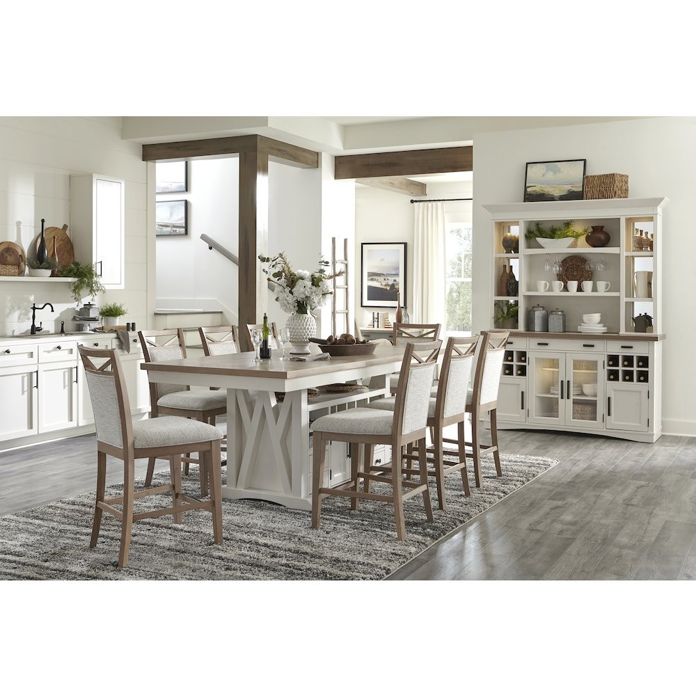 Modern Dining 69 In. Buffet and Hutch with Quartz Insert