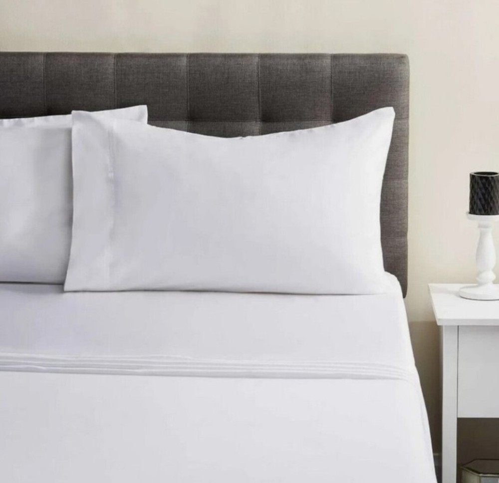 2 Pack -Pillowcase Set Better Homes & Garden 300 TC Solid White Cotton