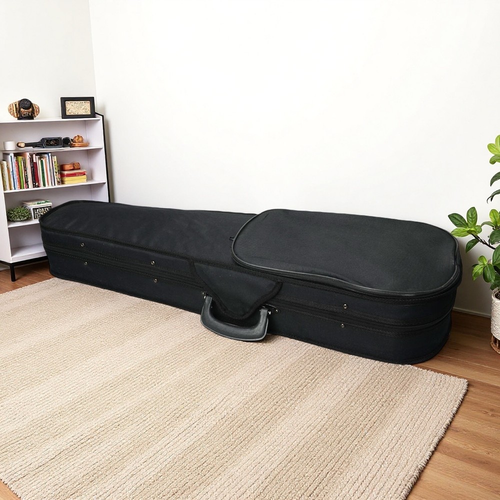 Black Violin Case - 4/4, Beige Interior, Triangle & Durable Cloth Fluff