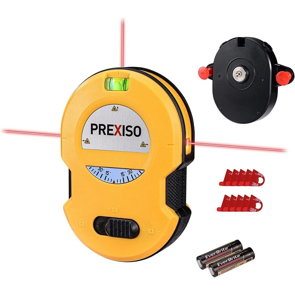 PREXISO Multi Surface Laser Level LED Light 30Ft Horizontal Vertical Line Laser
