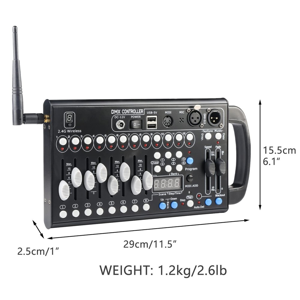 Wireless Dmx Controller 192 Channel Dmx Light Controller for Dj Lights, Dmx C...