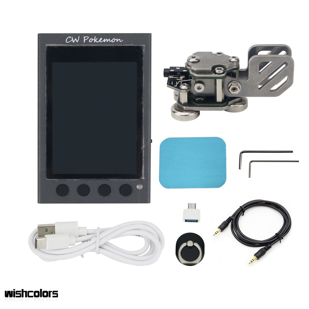 HAMCUBE Mini CW Trainer Morse Code Trainer+Stainless Steel Morse Key 3.5MM Cable