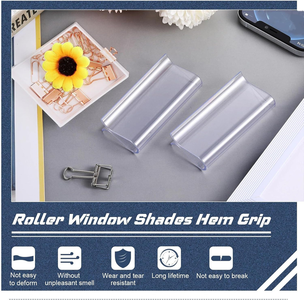 4 Pieces Window Shade for Roller Pull down Roller Shades Handle Blinds for Windo