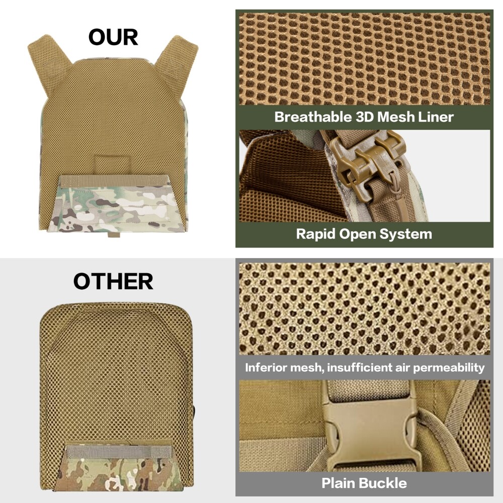 Tactical Vest Backpack Durable Nylon Pack with Molle Webbing for Hiking & Range