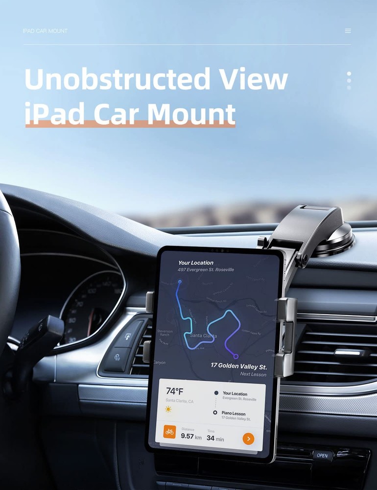 eSamcore iPad Car Mount, Dashboard Tablet Holder with Suction Cup