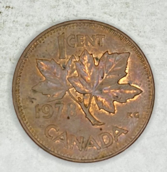 1978 Canada One Cent 1 Penny Coin