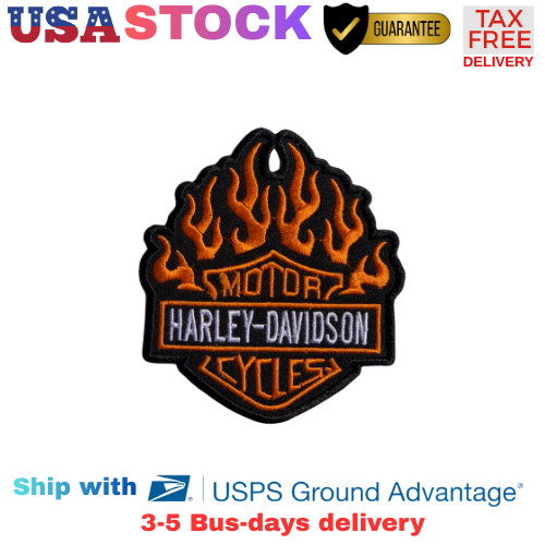 Harley-Davidson 4-Inch Fire Starter Logo Patch Iron on Embroidered logo