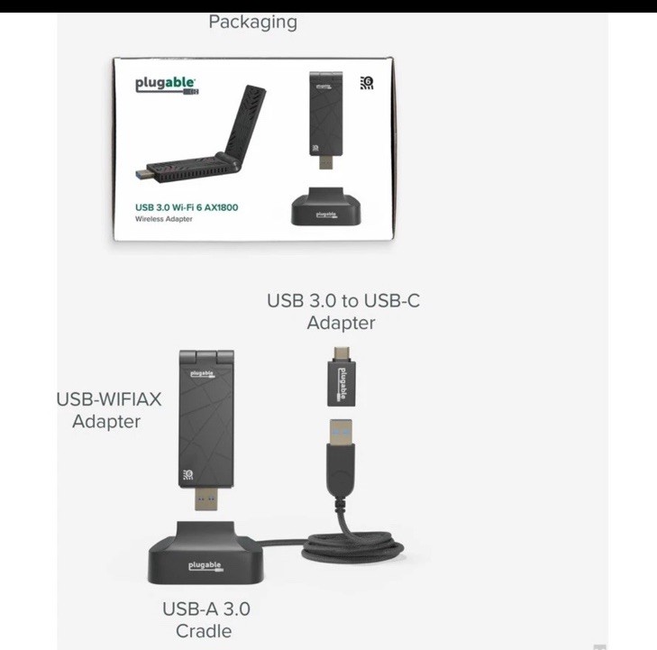 Plugable WiFi 6 USB WiFi Adapter USBWIFIAX