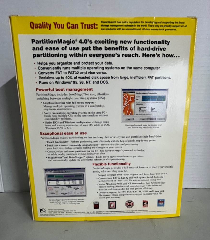 PartitionMagic 4.0 By PowerQuest Utility Software Hard Disk Partitioning