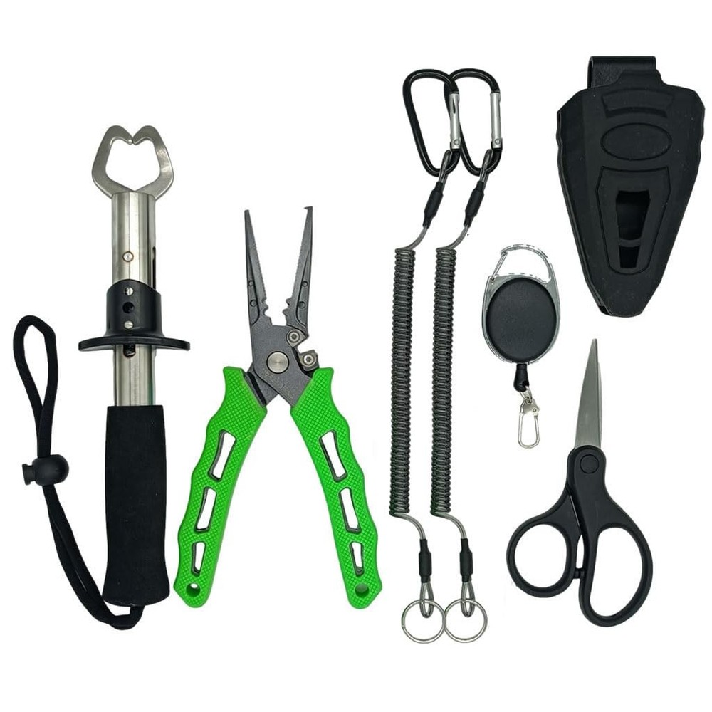 Multi-Function Fishing Pliers with Fish Lip Gripper, Line Cutter, Hook Remove...