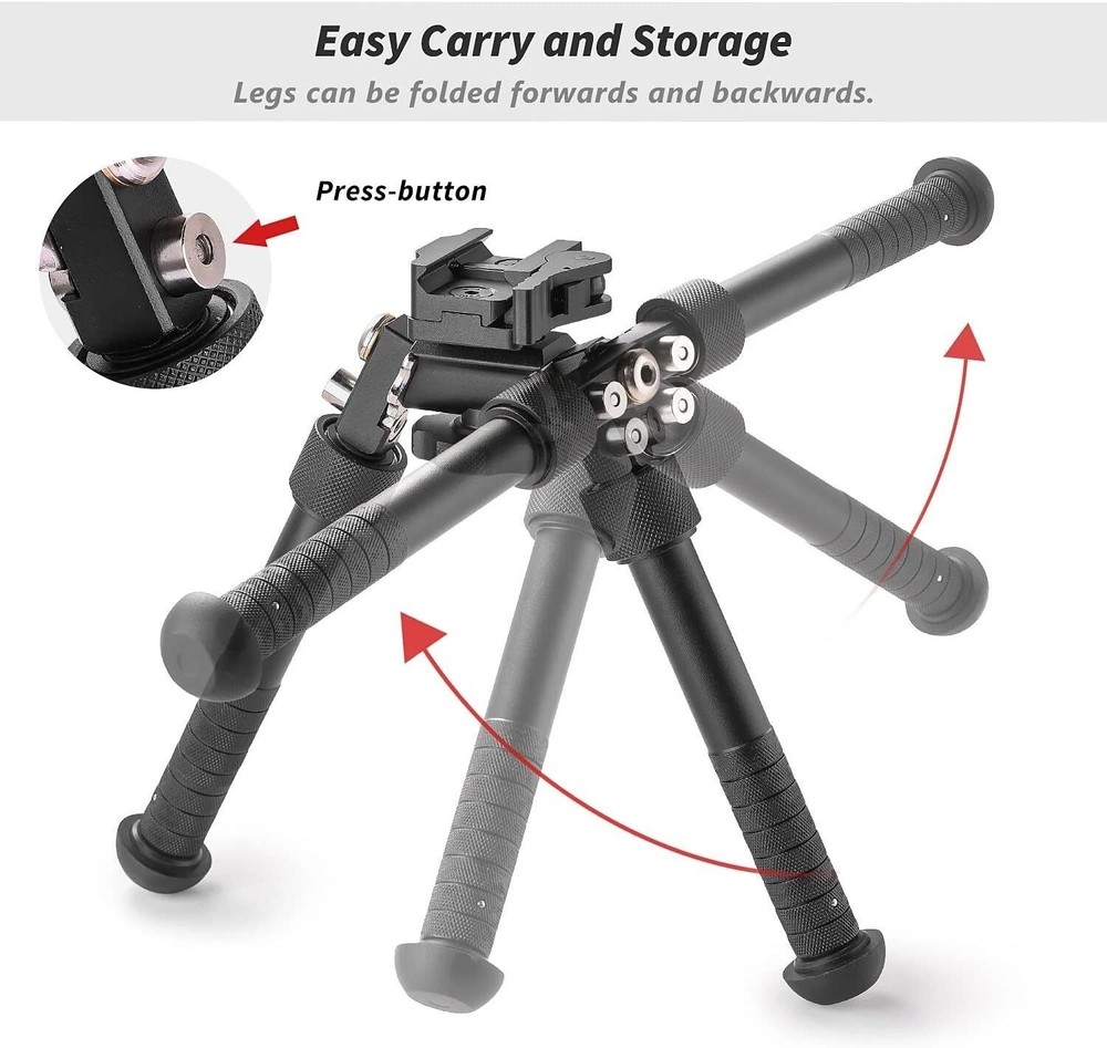 4.75- 9" Foldable Adjustable Bipod Combination for Keymod Picatinny System