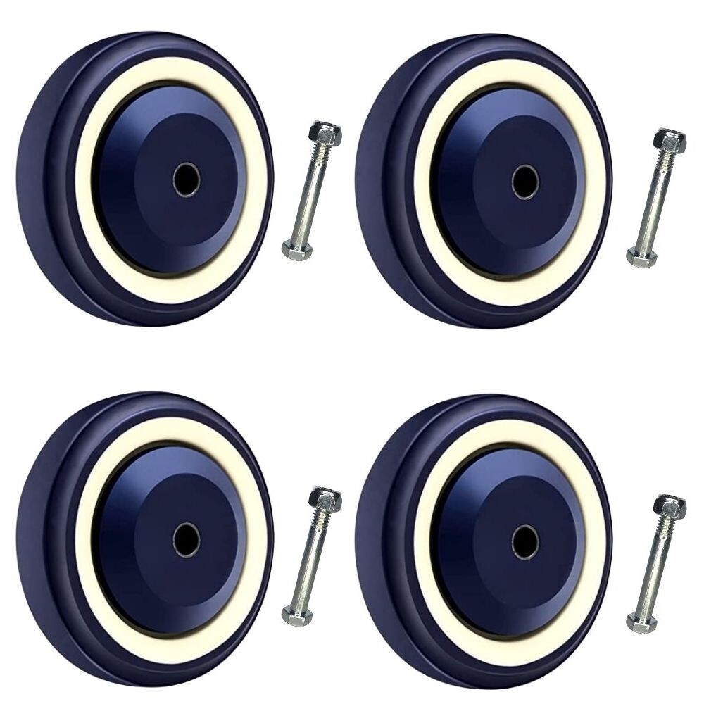 Set of 4 wheels | 4" Diameter wheels for Shopping Cart | Nuts and Bolts included