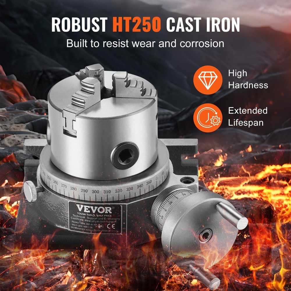 Horizontal Vertical 100mm 4in Rotary Table for Precision Milling Use