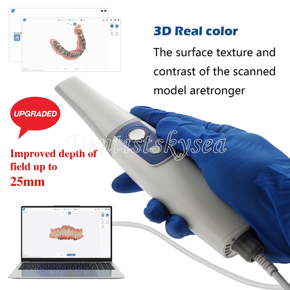 For Windows 10/11 Dental Intraoral Scanner + Protective Tip & Cable +Software